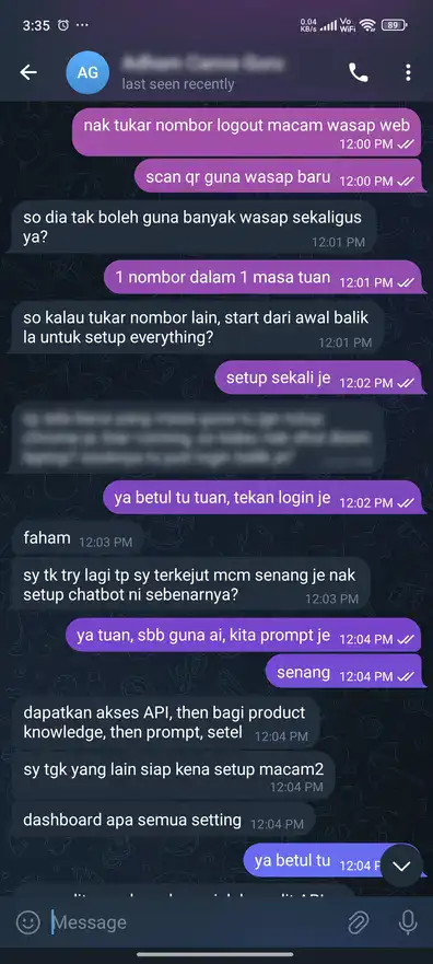 User testimonial screenshot