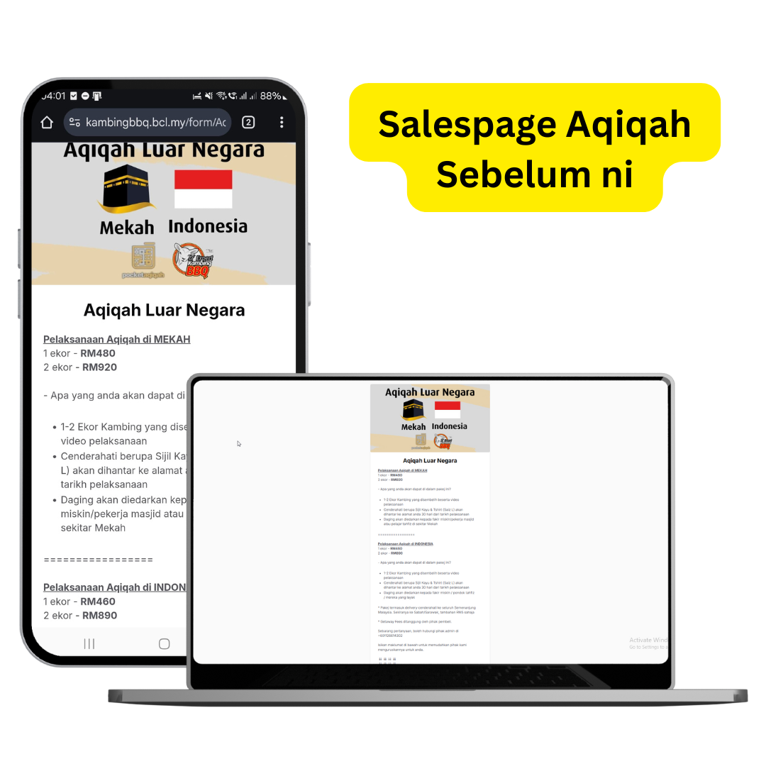Sales Page Aqiqah Sebelum