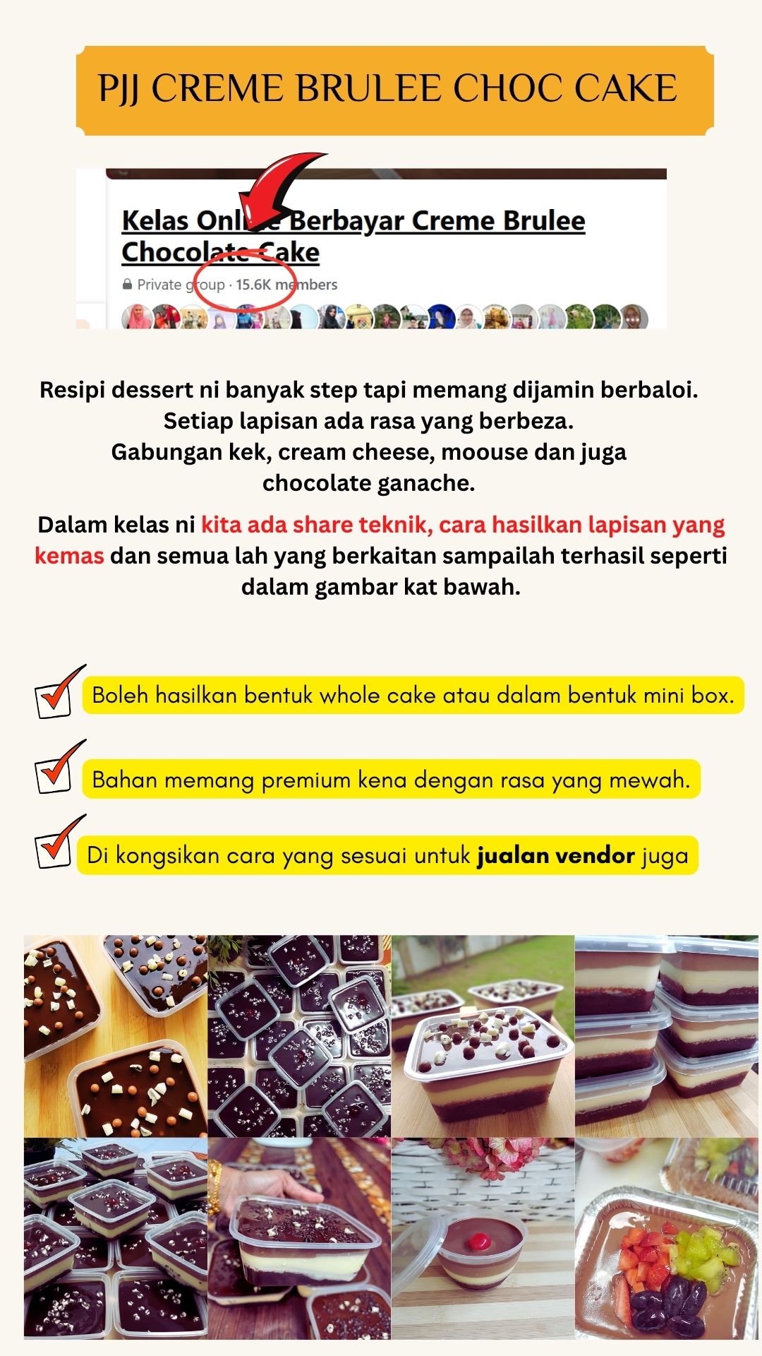 PJJ Creme Brulé Chocolate Cake